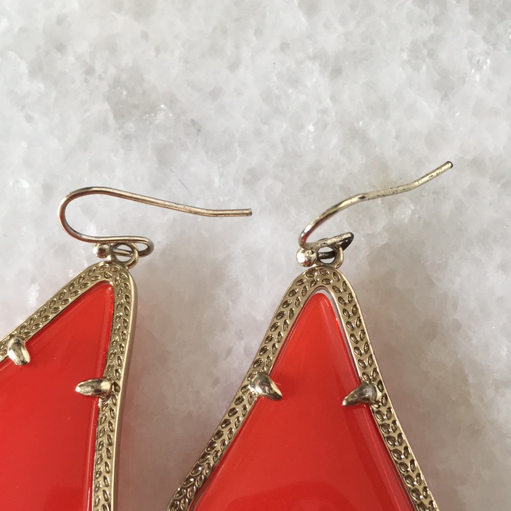 Kendra Scott Red-Orange Drop Earrings - Picture 2 of 6